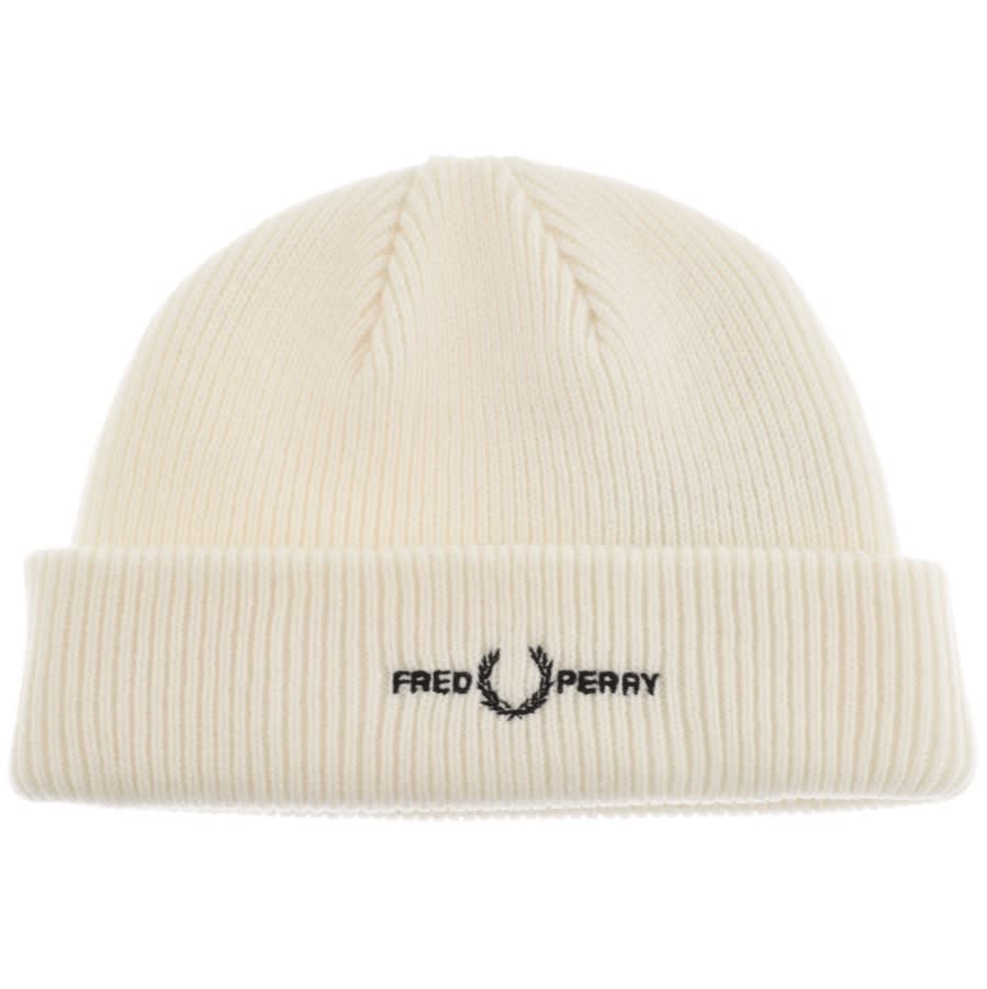 Alternative Image for ProductFred Perry Roll Up Ribbed Beanie Hat Cream1